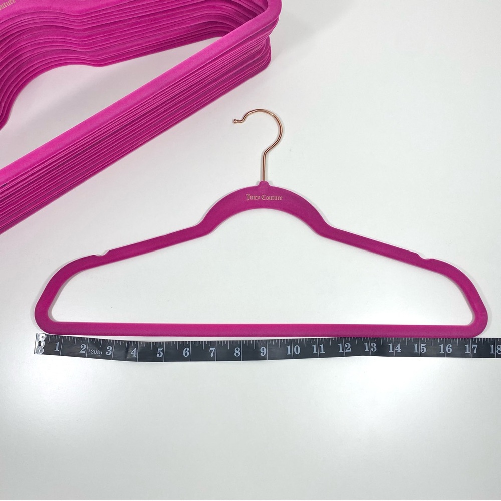 20 Juicy Couture Hot Pink Velvet & Rose Gold Luxe Fashion Style Wardrobe Hangers - Picture 9 of 10